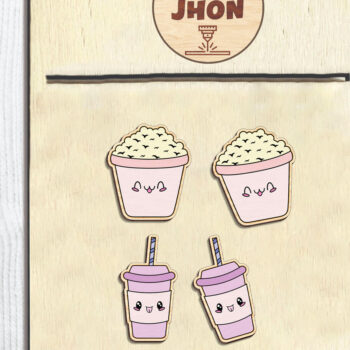 Intra απο ξύλο plywood 3mm-4mm πάχος – Set Stud Earring Δίασταση  5x5 cm INTRAFABR-97030224 - Image 4