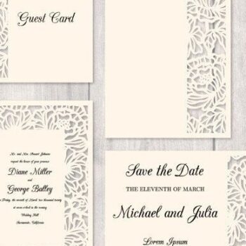 Intra απο ξύλο plywood 3mm-4mm πάχος – Σετ Κάρτα Γάμου Προσκλητήριο Παιώνιες Δίασταση  20x20 cm INTRAFABR-32662323 - Image 2