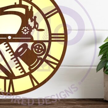 Intra απο ξύλο plywood 3mm-4mm πάχος – Ράψιμο Ρολόι Ρολόι τοίχου Αρχεία κοπής με λέιζερ, Δίασταση  40x30 cm INTRAFABR-111996332 - Image 2