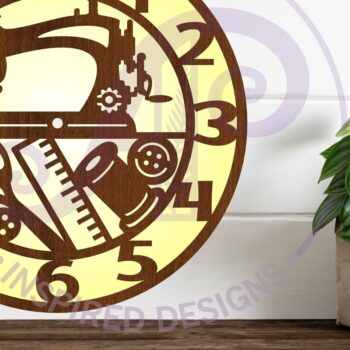Intra απο ξύλο plywood 3mm-4mm πάχος – Ράψιμο Ρολόι Ρολόι τοίχου Αρχεία κοπής με λέιζερ, Δίασταση  40x30 cm INTRAFABR-111996332 - Image 3