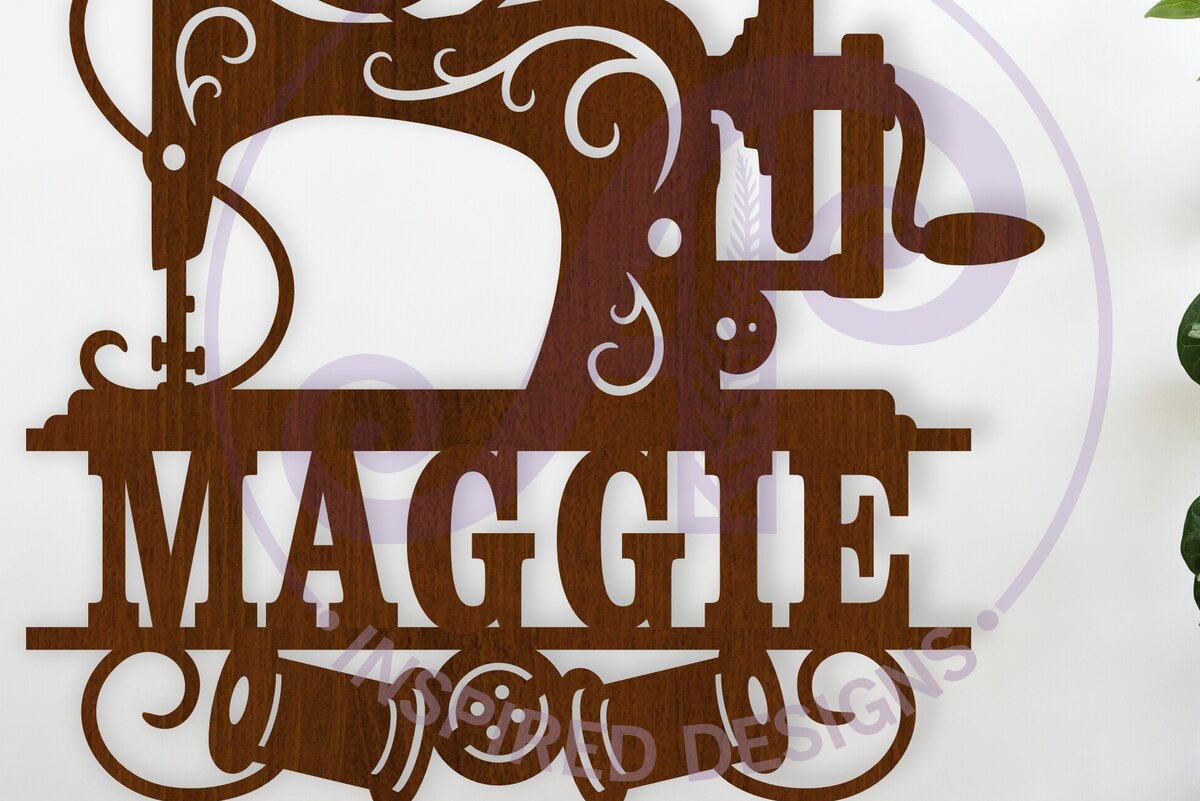 Intra απο ξύλο plywood 3mm-4mm πάχος – Όνομα ραπτομηχανής Επιγραφή Wall Art, Δίασταση  40x30 cm INTRAFABR-116959133