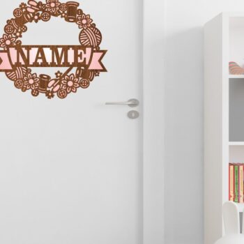Intra απο ξύλο plywood 3mm-4mm πάχος – Όνομα ραπτικής Σήμα στεφάνι Δίασταση  20x20 cm INTRAFABR-71127736 - Image 4