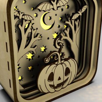 Intra απο ξύλο plywood 3mm-4mm πάχος – Shadow Box για Halloween Σετ 3 τεμαχίων Δίασταση  20x20 cm INTRAFABR-106178104 - Image 6