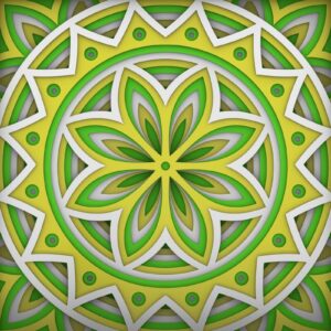 Intra απο ξύλο plywood 3mm-4mm πάχος – Shadow Box Mandala, Χαρτί κομμένο λουλούδι Δίασταση  20x20 cm INTRAFABR-30731663