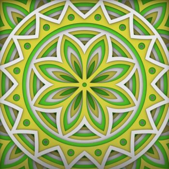 Intra απο ξύλο plywood 3mm-4mm πάχος – Shadow Box Mandala, Χαρτί κομμένο λουλούδι Δίασταση  20x20 cm INTRAFABR-30731663 - Image 1