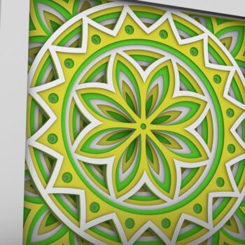 Intra απο ξύλο plywood 3mm-4mm πάχος – Shadow Box Mandala, Χαρτί κομμένο λουλούδι Δίασταση  20x20 cm INTRAFABR-30731663 - Image 2