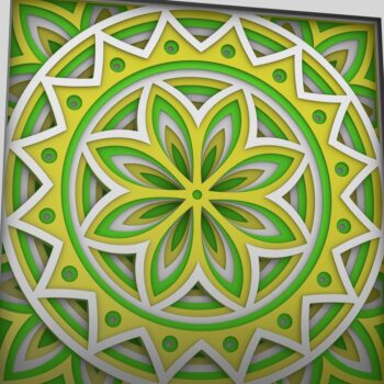 Intra απο ξύλο plywood 3mm-4mm πάχος – Shadow Box Mandala, Χαρτί κομμένο λουλούδι Δίασταση  20x20 cm INTRAFABR-30731663 - Image 3