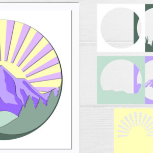 Intra απο ξύλο plywood 3mm-4mm πάχος – Shadow Box Mountain 3d Papercut Δίασταση  20x20 cm INTRAFABR-65547338