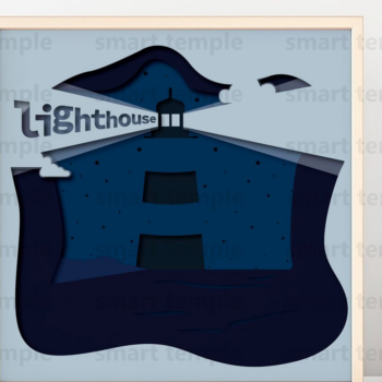 Intra απο ξύλο plywood 3mm-4mm πάχος – Shadow Box Lighthouse, Paper Cut Δίασταση 20x20 cm INTRAFABR-75399024 - Image 1