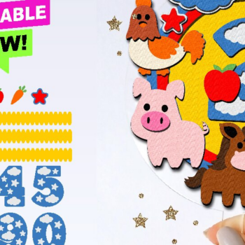 Intra απο ξύλο plywood 3mm-4mm πάχος – Πάρτι γενεθλίων Shaker Cake Topper Farm Δίασταση 20x20 cm INTRAFABR-81502038 - Image 1