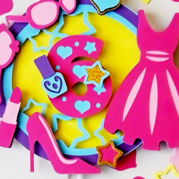 Intra απο ξύλο plywood 3mm-4mm πάχος – Shaker Cake Topper Pink Doll Δίασταση  20x20 cm INTRAFABR-75553392 - Image 4