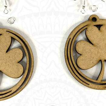 Intra απο ξύλο plywood 3mm-4mm πάχος – Σκουλαρίκι τριφύλλι, ημέρα του Αγίου Πατρικίου Δίασταση  5x5 cm INTRAFABR-6903839 - Image 3