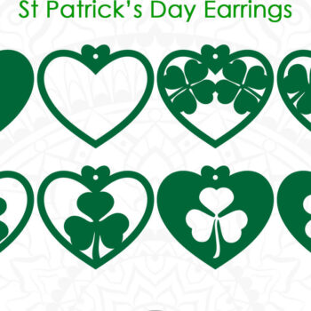 Intra απο ξύλο plywood 3mm-4mm πάχος – Shamrock Earrings, St Patrick's Day Δίασταση  5x5 cm INTRAFABR-6890753 - Image 2