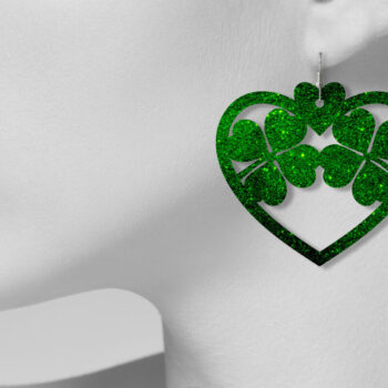 Intra απο ξύλο plywood 3mm-4mm πάχος – Shamrock Earrings, St Patrick's Day Δίασταση  5x5 cm INTRAFABR-6890753 - Image 4