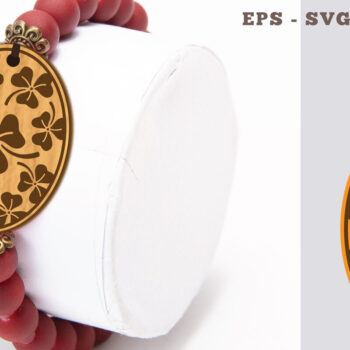 Intra απο ξύλο plywood 3mm-4mm πάχος – Βραχιόλι κοπής με λέιζερ τριφύλλι Δίασταση 20x20 cm INTRAFABR-104775374 - Image 1