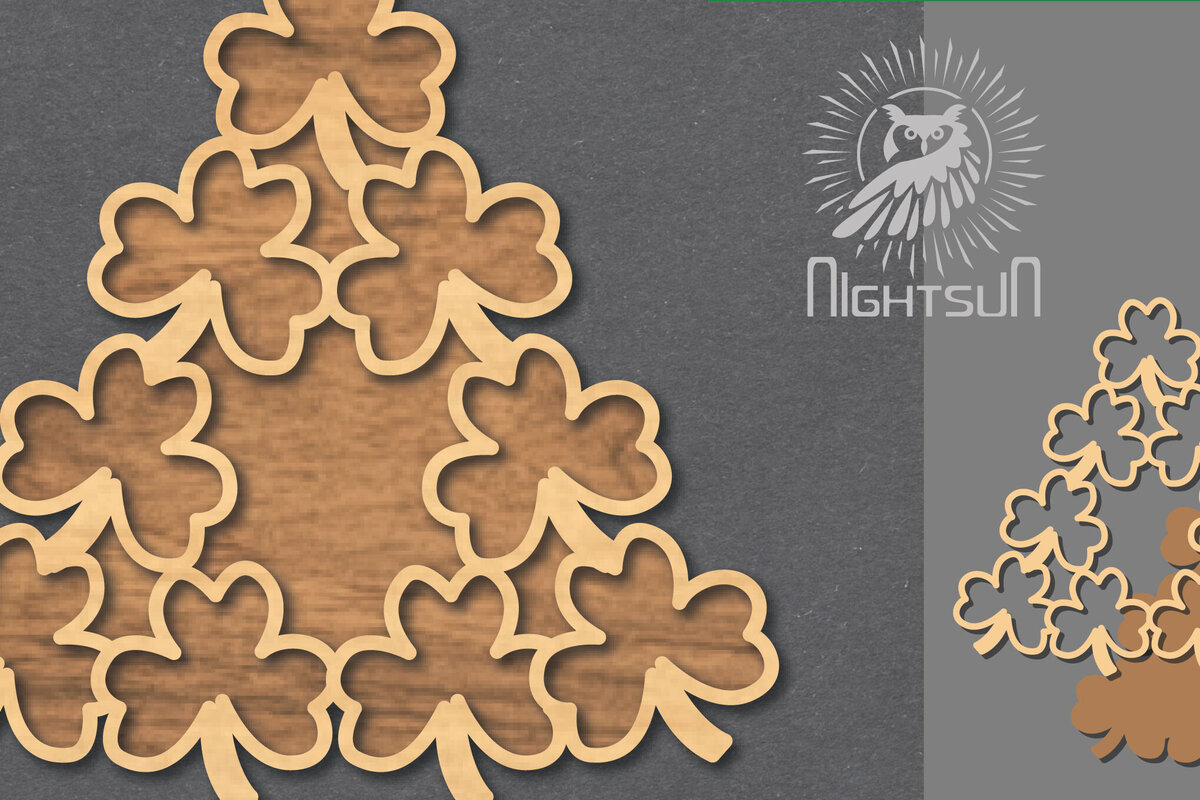 Intra απο ξύλο plywood 3mm-4mm πάχος – Shamrock Sign 3 Δίασταση  40x30 cm INTRAFABR-119037322