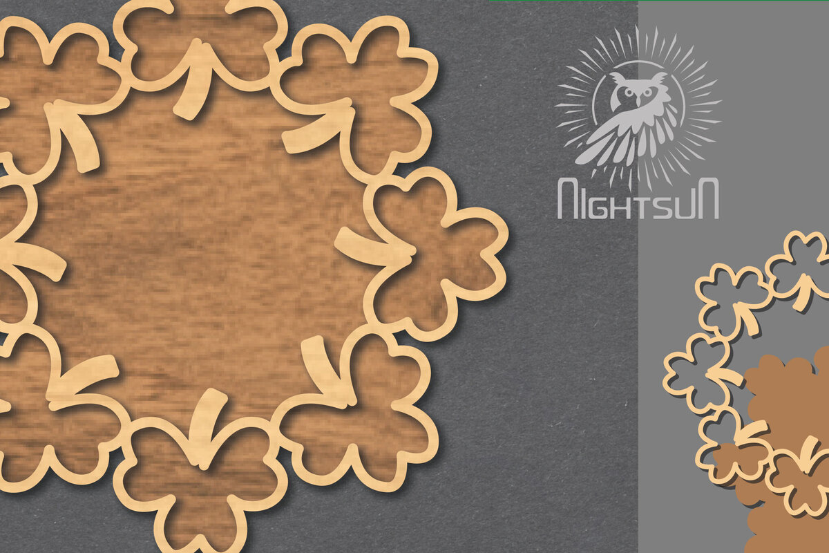 Intra απο ξύλο plywood 3mm-4mm πάχος – Shamrock Sign 4 Δίασταση  40x30 cm INTRAFABR-119037336