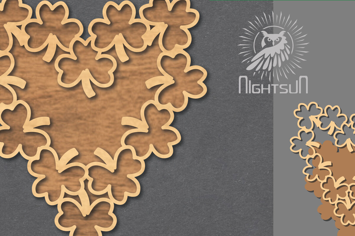 Intra απο ξύλο plywood 3mm-4mm πάχος – Shamrock Sign 5 Δίασταση  40x30 cm INTRAFABR-119037341