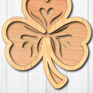 Intra απο ξύλο plywood 3mm-4mm πάχος – Shamrock Laser-Cut St. Patrick's Day Δίασταση  20x20 cm INTRAFABR-118145826