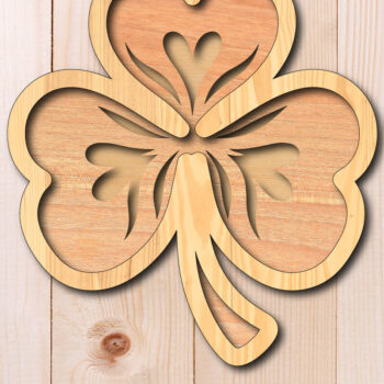 Intra απο ξύλο plywood 3mm-4mm πάχος – Shamrock Laser-Cut St. Patrick's Day Δίασταση  20x20 cm INTRAFABR-118145826 - Image 2