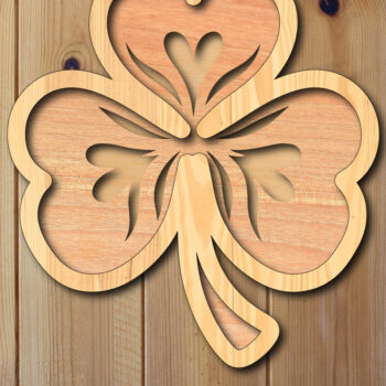 Intra απο ξύλο plywood 3mm-4mm πάχος – Shamrock Laser-Cut St. Patrick's Day Δίασταση  20x20 cm INTRAFABR-118145826 - Image 3