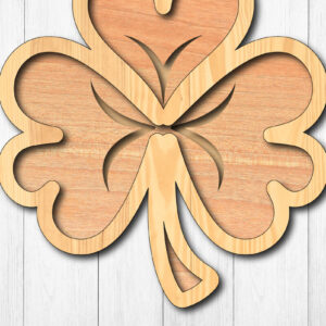 Intra απο ξύλο plywood 3mm-4mm πάχος – Shamrock St. Patrick's Day Δίασταση  20x20 cm INTRAFABR-118145268