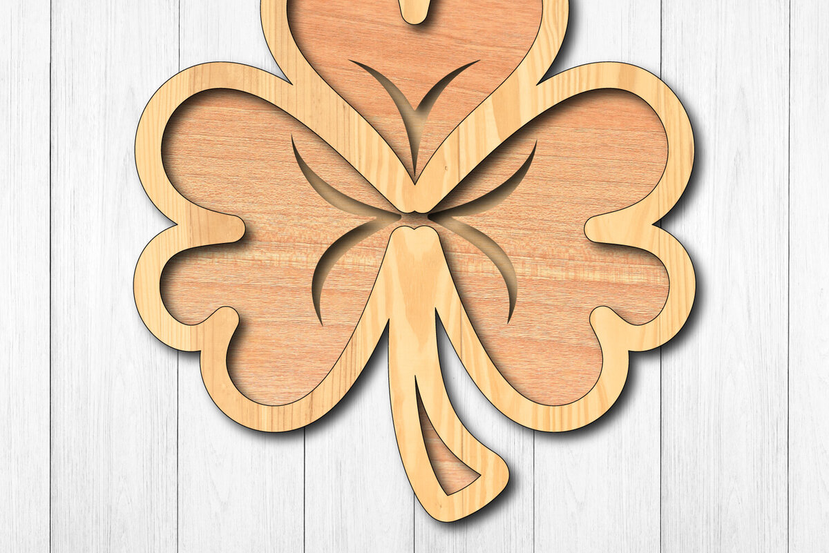Intra απο ξύλο plywood 3mm-4mm πάχος – Shamrock St. Patrick's Day Δίασταση  20x20 cm INTRAFABR-118145268