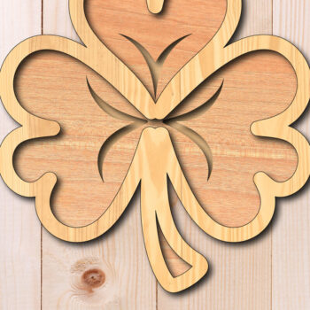 Intra απο ξύλο plywood 3mm-4mm πάχος – Shamrock St. Patrick's Day Δίασταση  20x20 cm INTRAFABR-118145268 - Image 2