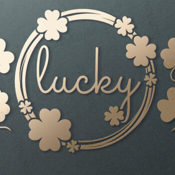 Intra απο ξύλο plywood 3mm-4mm πάχος – Shamrock Bundle, Shamrock Monogram Δίασταση  20x20 cm INTRAFABR-25575993 - Image 2