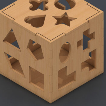 Intra απο ξύλο plywood 3mm-4mm πάχος –  παιδικών παιχνιδιών Cube Sorting Shape 120 Δίασταση  20x20 cm INTRAFABR-60942914 - Image 3