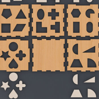 Intra απο ξύλο plywood 3mm-4mm πάχος –  παιδικών παιχνιδιών Cube Sorting Shape 120 Δίασταση  20x20 cm INTRAFABR-60942914 - Image 4