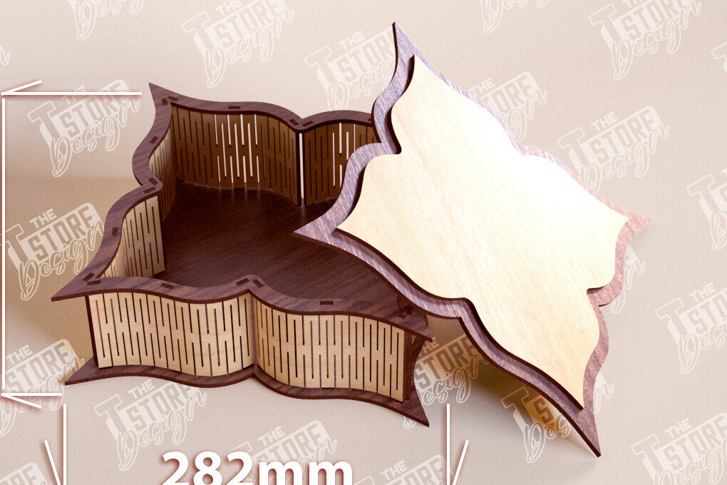 Intra απο ξύλο plywood 3mm-4mm πάχος – Ξύλινο Κουτί σε σχήμα| Κουτί κοσμημάτων |Κουτί δώρου Δίασταση  20x20 cm INTRAFABR-109360026