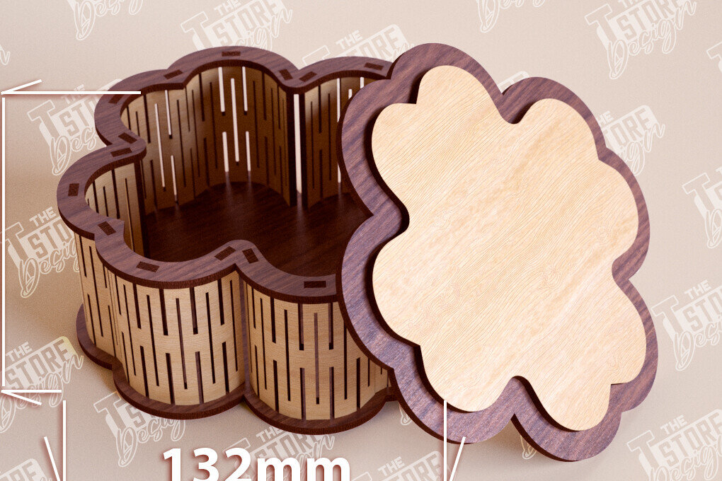 Intra απο ξύλο plywood 3mm-4mm πάχος – Ξύλινο Κουτί σε σχήμα| Κουτί κοσμημάτων |Κουτί δώρου Δίασταση  20x20 cm INTRAFABR-109360033