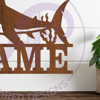 Intra απο ξύλο plywood 3mm-4mm πάχος – Αρχείο κοπής με λέιζερ Sign Name Shark Δίασταση  40x30 cm INTRAFABR-113731609 - Image 2