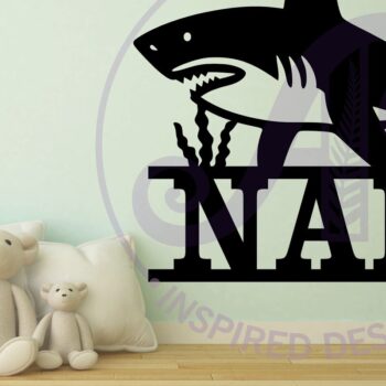 Intra απο ξύλο plywood 3mm-4mm πάχος – Αρχείο κοπής με λέιζερ Sign Name Shark Δίασταση  40x30 cm INTRAFABR-113731609 - Image 3