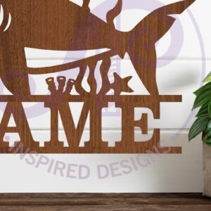 Intra απο ξύλο plywood 3mm-4mm πάχος – Αρχείο κοπής με λέιζερ Sign Name Shark Δίασταση  40x30 cm INTRAFABR-101869879