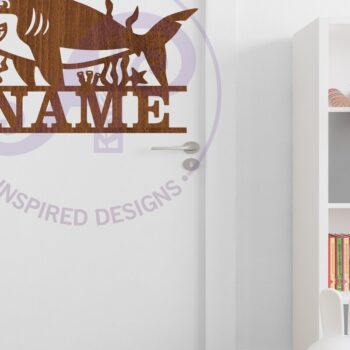 Intra απο ξύλο plywood 3mm-4mm πάχος – Αρχείο κοπής με λέιζερ Sign Name Shark Δίασταση  40x30 cm INTRAFABR-101869879 - Image 3