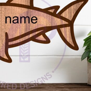 Intra απο ξύλο plywood 3mm-4mm πάχος – Σύμβολο ονόματος περιγράμματος καρχαρία δύο επιπέδων Δίασταση  20x20 cm INTRAFABR-111250281 - Image 2