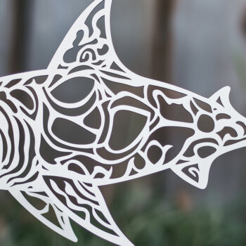 Intra απο ξύλο plywood 3mm-4mm πάχος – Πρότυπο κοπής χαρτιού Shark/λέιζερ Δίασταση 20x20 cm INTRAFABR-104416727 - Image 1