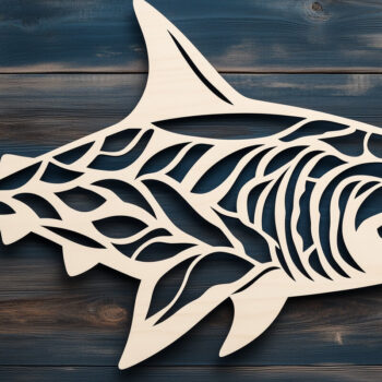 Intra απο ξύλο plywood 3mm-4mm πάχος – Πρότυπο κοπής χαρτιού Shark/λέιζερ Δίασταση 20x20 cm INTRAFABR-104419330 - Image 1