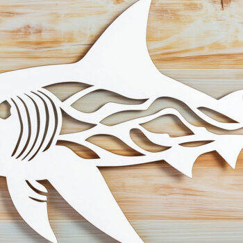 Intra απο ξύλο plywood 3mm-4mm πάχος – Πρότυπο κοπής χαρτιού Shark/λέιζερ Δίασταση 20x20 cm INTRAFABR-104419555 - Image 1