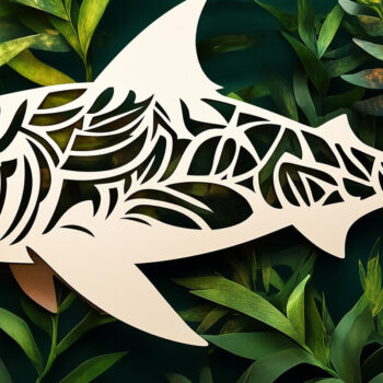 Intra απο ξύλο plywood 3mm-4mm πάχος – Πρότυπο κοπής χαρτιού Shark/λέιζερ Δίασταση 20x20 cm INTRAFABR-104414832 - Image 1