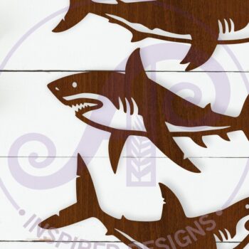Intra απο ξύλο plywood 3mm-4mm πάχος – Shark Silhouette Laser Αποκοπή αρχείου Δίασταση  20x20 cm INTRAFABR-118442865 - Image 1