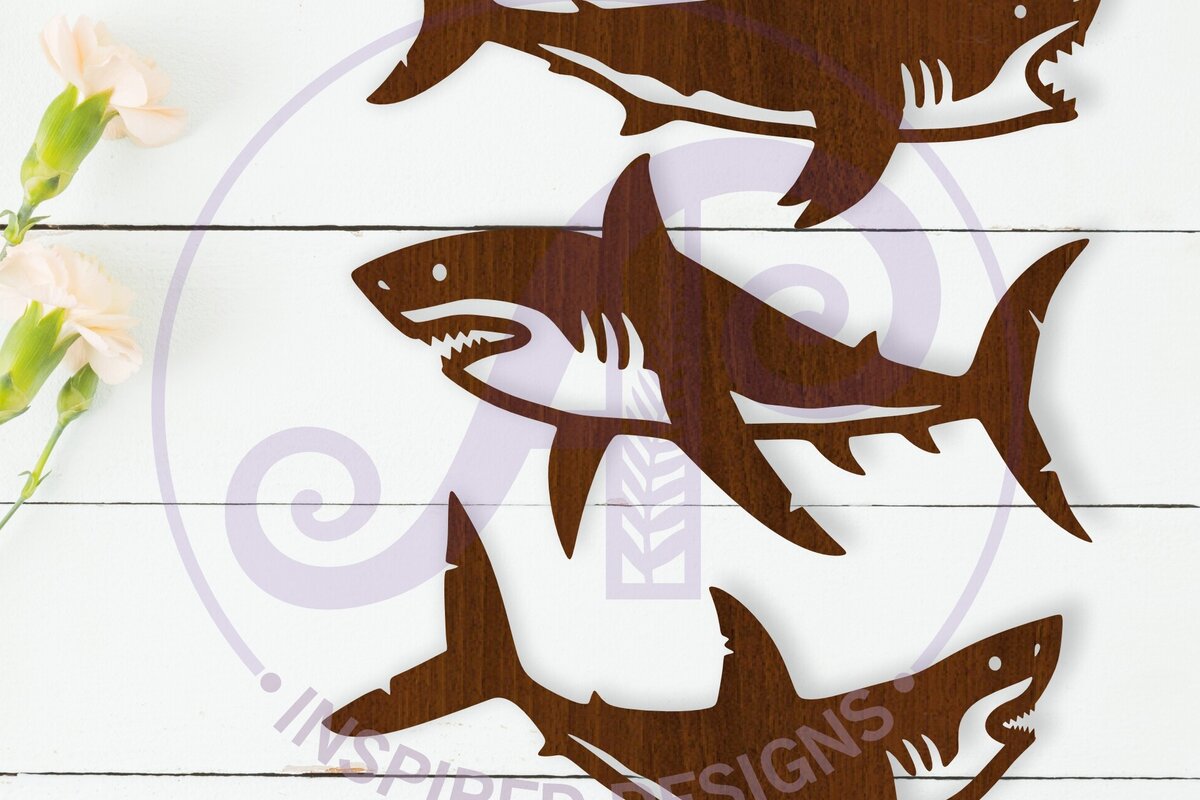 Intra απο ξύλο plywood 3mm-4mm πάχος – Shark Silhouette Laser Αποκοπή αρχείου Δίασταση  20x20 cm INTRAFABR-118442865