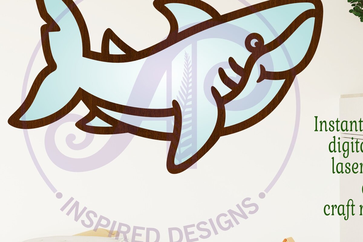 Intra απο ξύλο plywood 3mm-4mm πάχος – Shark Two Layer Cut out Wall Δίασταση  20x20 cm INTRAFABR-115336220