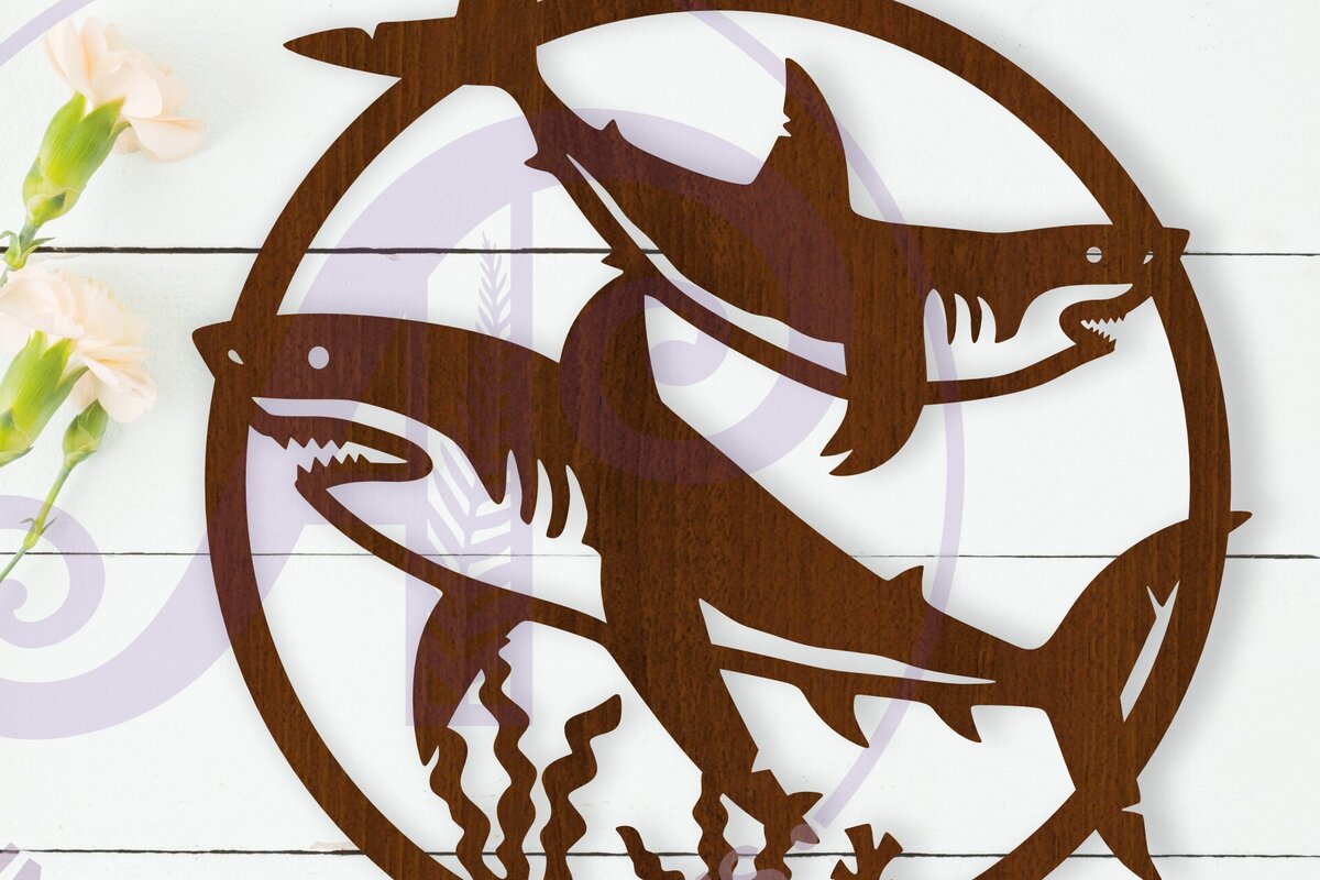 Intra απο ξύλο plywood 3mm-4mm πάχος – Επιγραφή Shark Wall Art, Αρχείο Δίασταση  40x30 cm INTRAFABR-118051466