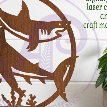 Intra απο ξύλο plywood 3mm-4mm πάχος – Επιγραφή Shark Wall Art, Αρχείο Δίασταση  40x30 cm INTRAFABR-118051466 - Image 2