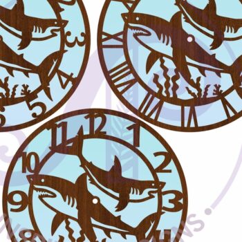 Intra απο ξύλο plywood 3mm-4mm πάχος – Sharks Clock Ρολόι τοίχου Αρχεία κοπής με λέιζερ, Δίασταση  40x30 cm INTRAFABR-112472764 - Image 4