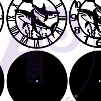 Intra απο ξύλο plywood 3mm-4mm πάχος – Sharks Clock Ρολόι τοίχου Αρχεία κοπής με λέιζερ, Δίασταση  40x30 cm INTRAFABR-112472764 - Image 5