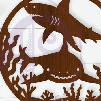 Intra απο ξύλο plywood 3mm-4mm πάχος – Sharks Wall Art Sign, Αρχείο Δίασταση  40x30 cm INTRAFABR-111319906 - Image 1